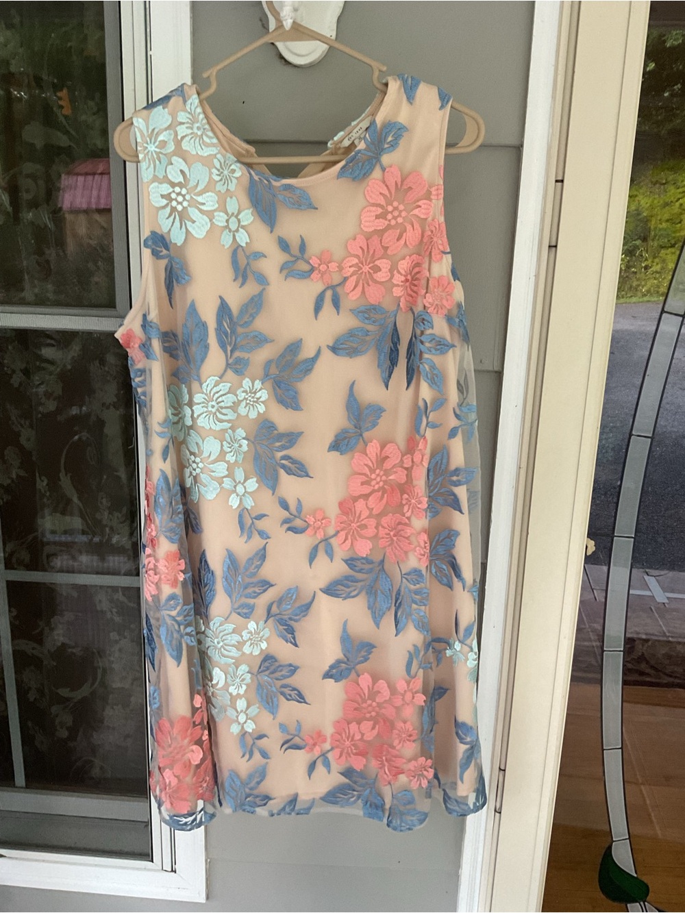 Est 1946 Embroidered Dress Womens Size XL Mesh Floral Botanical Wedding Guest